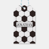 サッカーキッズサッカーパターンサッカーの誕生日 ギフトタグ (正面)