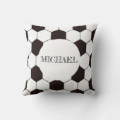 サッカーキッズサッカーパターンサッカーの誕生日 クッション (裏面)