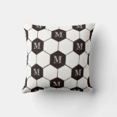 サッカーキッズサッカーパターンサッカーの誕生日 クッション (裏面)