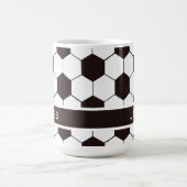 サッカーキッズサッカーパターンサッカーの誕生日 コーヒーマグカップ (中央)