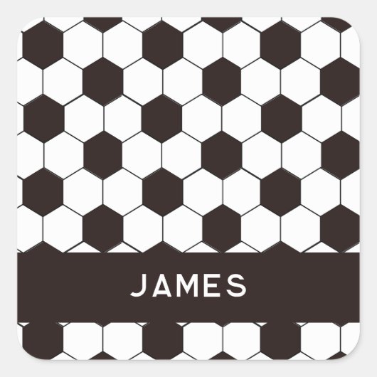 サッカーキッズサッカーパターンサッカーの誕生日 スクエアシール (正面)