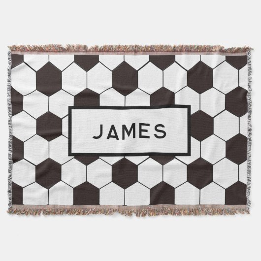 サッカーキッズサッカーパターンサッカーの誕生日 スローブランケット (正面)