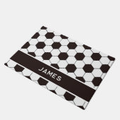 サッカーキッズサッカーパターンサッカーの誕生日 ドアマット (アングル)