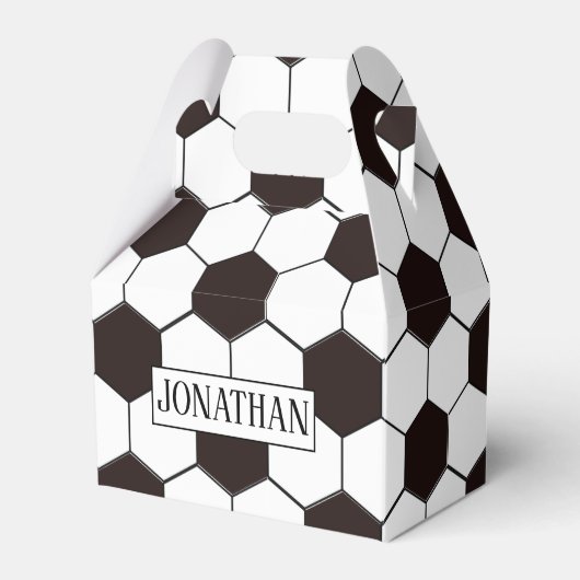 サッカーキッズサッカーパターンサッカーの誕生日 フェイバーボックス (正面サイド)