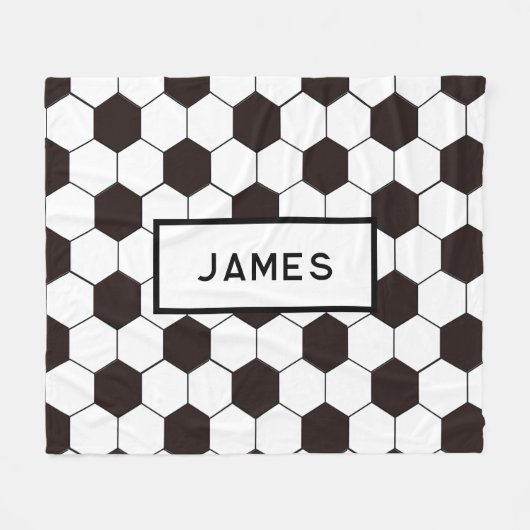 サッカーキッズサッカーパターンサッカーの誕生日 フリースブランケット (正面(横))