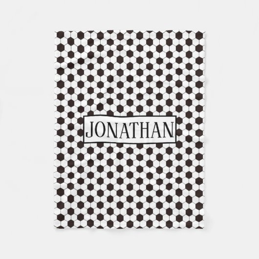 サッカーキッズサッカーパターンサッカーの誕生日 フリースブランケット (正面)