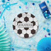 サッカーキッズサッカーパターンサッカーの誕生日 ペーパープレート (パーティー)