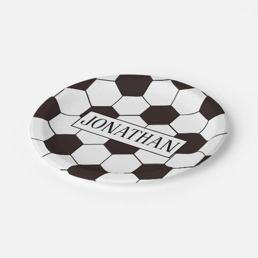 サッカーキッズサッカーパターンサッカーの誕生日 ペーパープレート (アングル)