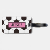 サッカーキッズサッカーパターンサッカーの誕生日 ラゲッジタグ (裏面横)