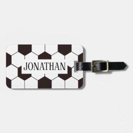 サッカーキッズサッカーパターンサッカーの誕生日 ラゲッジタグ