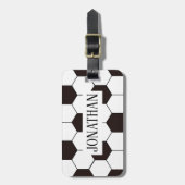 サッカーキッズサッカーパターンサッカーの誕生日 ラゲッジタグ (正面縦)