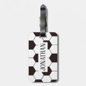 サッカーキッズサッカーパターンサッカーの誕生日 ラゲッジタグ (裏面縦)