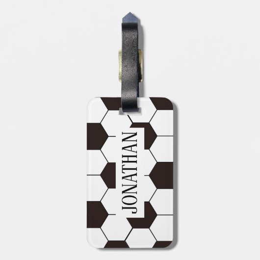 サッカーキッズサッカーパターンサッカーの誕生日 ラゲッジタグ (裏面縦)