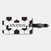 サッカーキッズサッカーパターンサッカーの誕生日 ラゲッジタグ (裏面横)