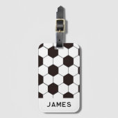 サッカーキッズサッカーパターンサッカーの誕生日 ラゲッジタグ (正面縦)