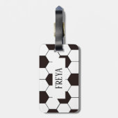 サッカーキッズサッカーパターンサッカーの誕生日 ラゲッジタグ (裏面縦)