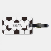 サッカーキッズサッカーパターンサッカーの誕生日 ラゲッジタグ (裏面横)