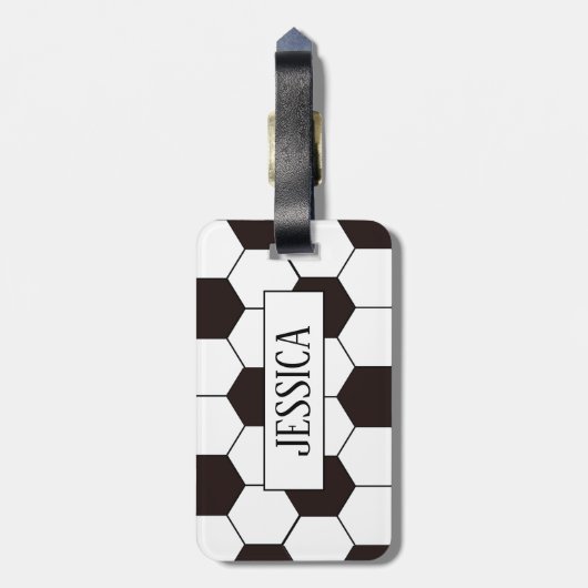 サッカーキッズサッカーパターンサッカーの誕生日 ラゲッジタグ (裏面縦)