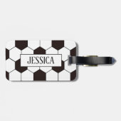 サッカーキッズサッカーパターンサッカーの誕生日 ラゲッジタグ (裏面横)