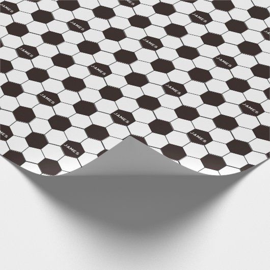 サッカーキッズサッカーパターンサッカーの誕生日 ラッピングペーパー (角)