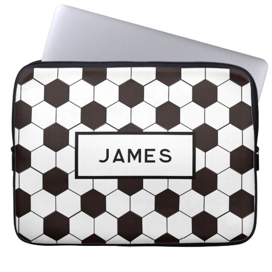 サッカーキッズサッカーパターンサッカーの誕生日 ラップトップスリーブ (正面)