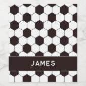 サッカーキッズサッカーパターンサッカーの誕生日 ワインラベル (シングルラベル)