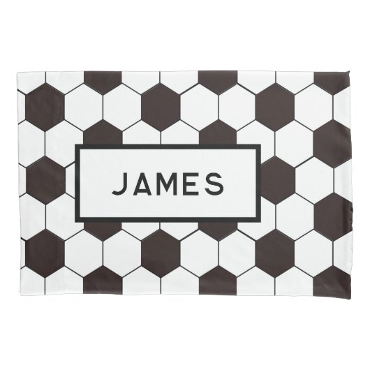 サッカーキッズサッカーパターンサッカーの誕生日 枕カバー (正面)