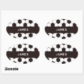 サッカーキッズサッカーパターンサッカーの誕生日 楕円形シール (シート)