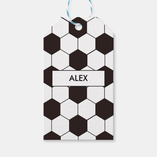 サッカーキッズサッカー誕生日パターンサッカー ギフトタグ (正面)