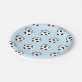 サッカーキッズパーティーモダン名パターン ペーパープレート (アングル)