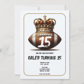 サッカーキング金ゴールドクラウンフォトバースデーパーティー 招待状 (正面)