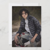 サッカーキング金ゴールドクラウンフォトバースデーパーティー 招待状 (裏面)