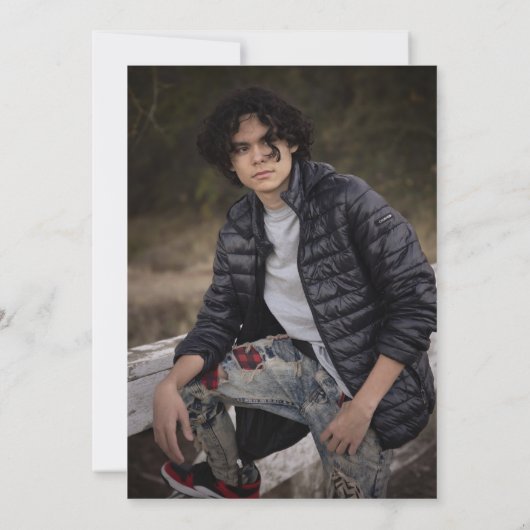 サッカーキング金ゴールドクラウンフォトバースデーパーティー 招待状 (裏面)