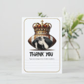 サッカーキング金ゴールドクラウン誕生日写真ありがとう 招待状 (スタンド正面)