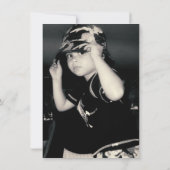 サッカーキング金ゴールドクラウン誕生日写真ありがとう 招待状 (裏面)