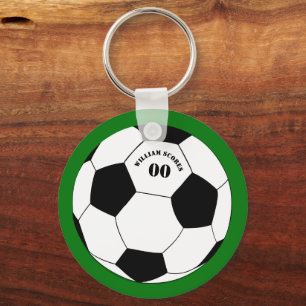 サッカーキーチェーン、サッカーボール(名前と番号) キーホルダー