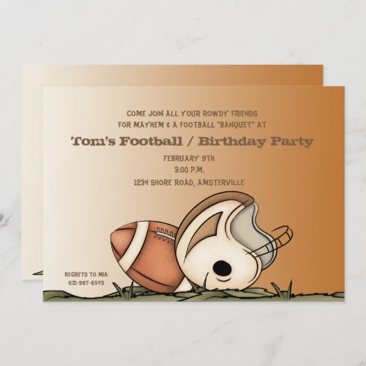 サッカーギア-パーティの招待状 招待状 (正面/裏面)