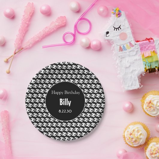 サッカーギフトパーソナライズされた誕生日紙プレート ペーパープレート (パーティー)