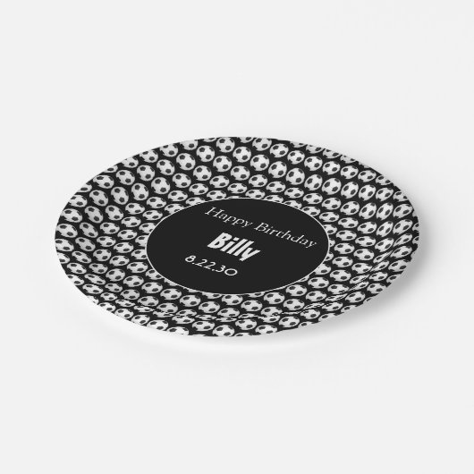 サッカーギフトパーソナライズされた誕生日紙プレート ペーパープレート (アングル)