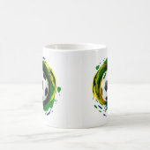 サッカークラシックボールグラフィック コーヒーマグカップ (中央)