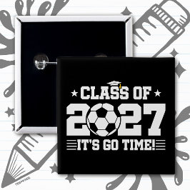 サッカークラス2027卒業おめでとう シニアクラス2027 缶バッジ