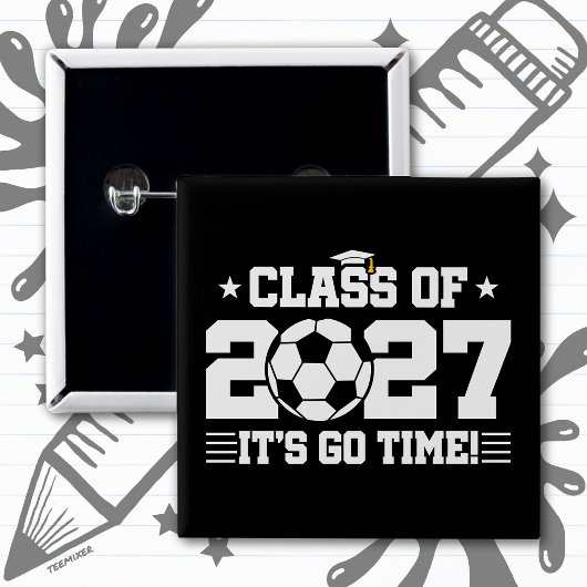 サッカークラス2027卒業おめでとう シニアクラス2027 缶バッジ