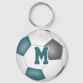サッカークラブギフトアイディア女の子の男の子の名前グレーティール(緑がかった色) キーホルダー (裏面)