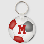 サッカークラブギフトアイディア男の子の女の子の名前レッドグレー キーホルダー (裏面)