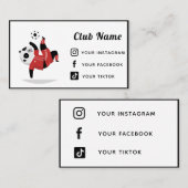 サッカークラブコーチかわいいパンダ熊ソーシャルメディア 名刺 (正面/裏面)