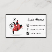 サッカークラブコーチかわいいパンダ熊ソーシャルメディア 名刺 (正面)