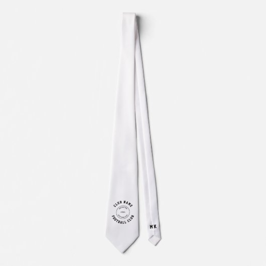 サッカークラブ名ロゴ非表示イニシャル任意の色 ネクタイ (正面)