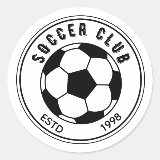 サッカークラブ・エンブレム ラウンドシール (正面)