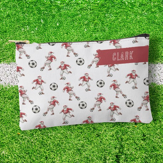 サッカークリスマスのサンタさん アクセサリーポーチ