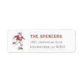 サッカークリスマスの差出人住所ラベル サンタクロース ラベル (正面)